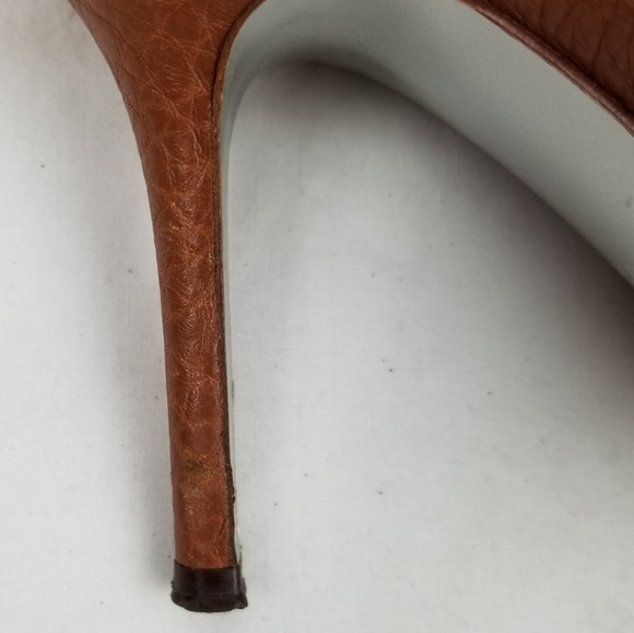 Dolce Gabbana Camel Peep Toe Stiletto Heels Pumps - Picture 10 of 10